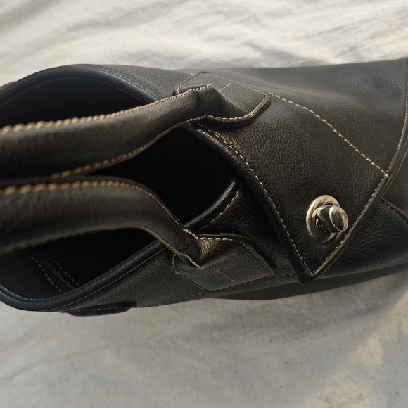 Tod's Vintage Girelli Cape Black Pebbled Leather Satchel Bag Made In Italy - Picture 10 of 13